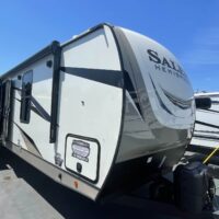 From one of Forest River's most popular brands, we have this 2022 Salem Hemisphere 308RLThree Slide Travel Trailer. This trailer offers a huge living room/kitchen with 2 big slide-outs, 2 recliner chairs across from the TV, an island kitchen with a huge floor to ceiling pantry. The bedroom features a king size bed on a slide out and a full front closet. All the room and utility of a fifth wheel in a tow behind trailer!