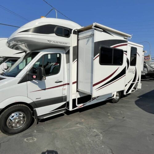 2012 TIOGA DSL 24R Mercedes Sprinter Diesel Class C. The Tioga 24R is a great little floor plan. The coach features 2 slide-outs. The couch slide in the living room and a rear bedroom slide that gives you an island bed. The chassis is the Mercedes Sprinter Diesel. The coach is in nice shape and has only about 32K miles.