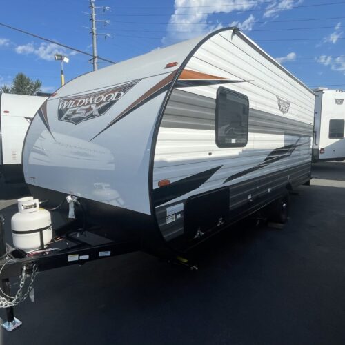 2023 WILDWOOD FSX 181RT Toy Hauler Trailer. From Forest River's #1 selling brand, Wildwood, is this small Toy Hauler trailer. The 181RT is only 3,527lbs and just under 22' long. Perfect for a smaller tow vehicle and a motorcycle or quad to haul along.